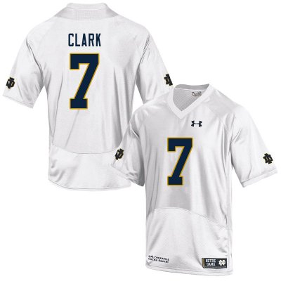 Notre Dame Fighting Irish Men's Brendon Clark #7 White Under Armour Authentic Stitched College NCAA Football Jersey DFN1699BE